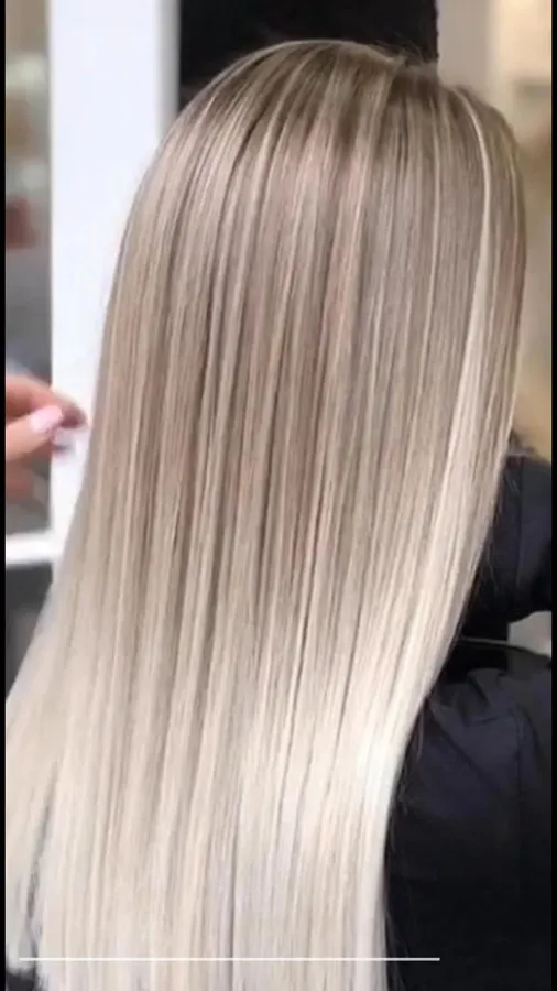 After: bright, seamless blonde