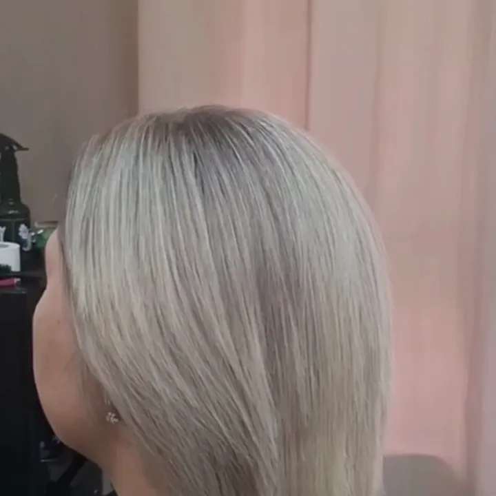 After: cool ash blonde bob